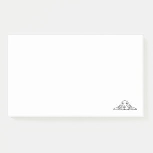 Post-it® basset hound noir blanc yeux de chiot simple 