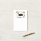 Post-it® Basset Traits Post-It Notes (Sur un bureau)