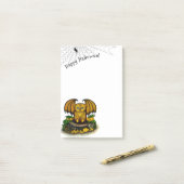 Post-it® Bat d'Halloween mignonne (Sur un bureau)