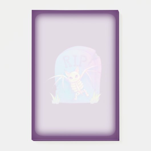 Post-it® Bat Skeleton RIP Gravestone Halloween Dessin (Devant)