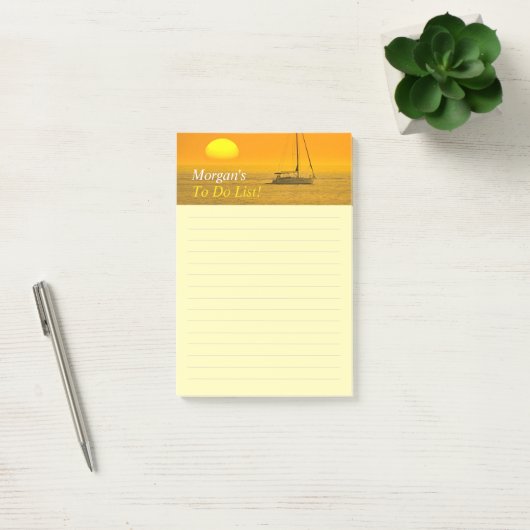 Post-it® Bateau à voile Sunset, Message do-it-yourself Nom, (Bureau)