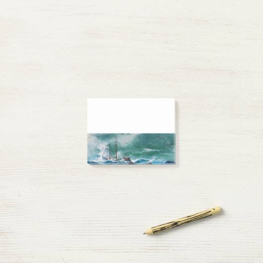 Post-it® Bateau dans la mer dans la tempête (Sur un bureau)