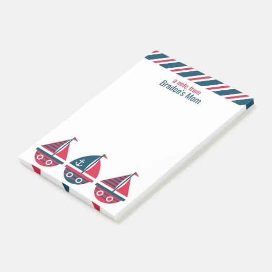 Post-it® Bateaux à voile triés Bloc-notes personnalisé post (Incliné)