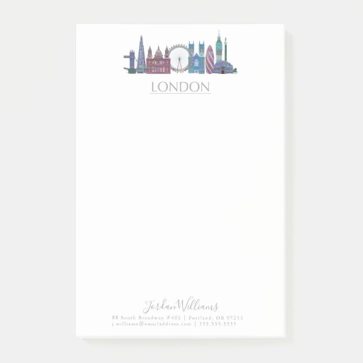 Post-it® Bâtiments couleur Skyline de Londres (Devant)