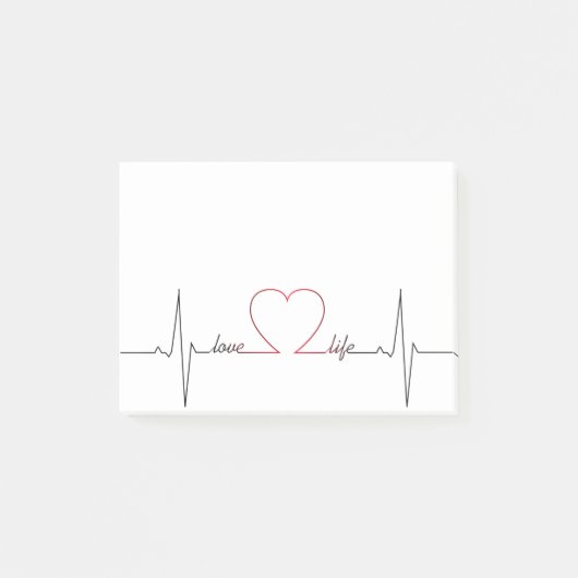 Post-it® Battement de coeur avec la citation inspirée de la (Devant)