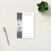 Post-it® Baubles de Noël gris argenté avec texte personnali (Bureau)