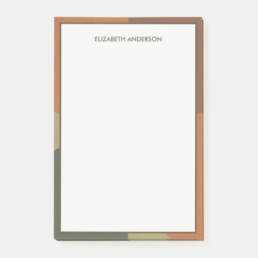Post-it® Bauhaus Terracotta Green Abstract Personalized (Devant)