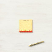 Post-it® BBQ Red Flames modifiable Western Lettres (Sur un bureau)