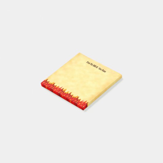 Post-it® BBQ Red Flames modifiable Western Lettres (Incliné)