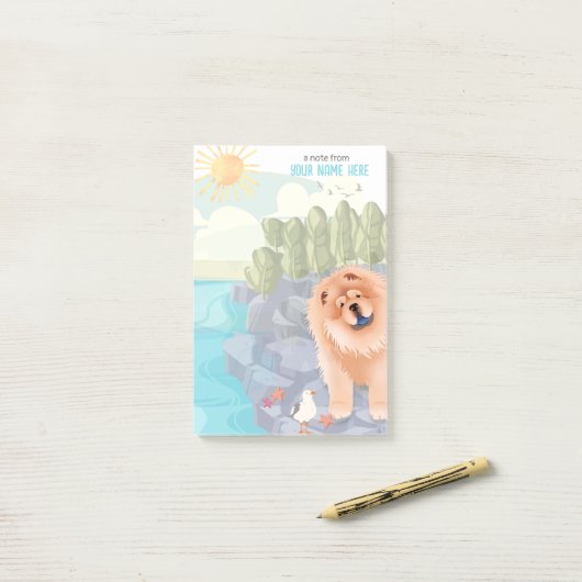 Post-it® BEACH CHOW Stick Notes (Sur un bureau)