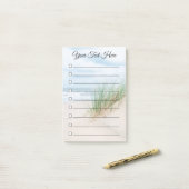 Post-it® Beach Dunes Script Personnalisé Linked To Do List (Sur un bureau)