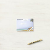 Post-it® Beach Kitty (personnalisable) (Sur un bureau)