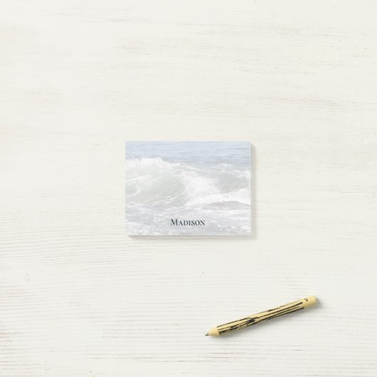 Post-it® Beach Ocean Waves Notes postales personnalisées (Sur un bureau)