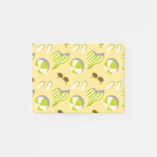 Post-it® Beach vacay pattern with sunglasses and sun hat  (Devant)