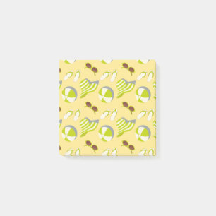 Post-it® Beach vacay pattern with sunglasses and sun hat