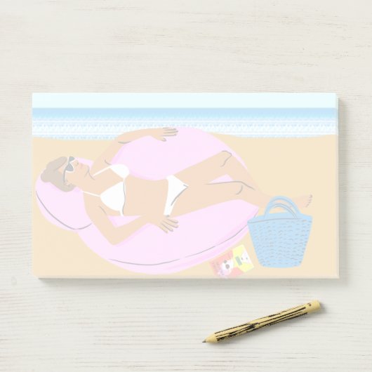Post-it® Beachy Keen - rose (Sur un bureau)