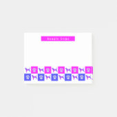Post-it® Beagle Hound Dog & Paw Hot Pink & Blue (Devant)