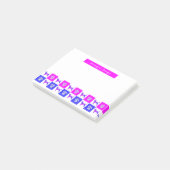 Post-it® Beagle Hound Dog & Paw Hot Pink & Blue (Incliné)