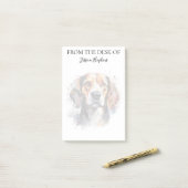 Post-it® Beagle Lover Monogrammed Dog (Sur un bureau)