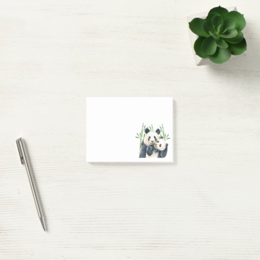 Post-it® Bears Panda Cute Cuddling Aquarelle Notes post-it (Bureau)