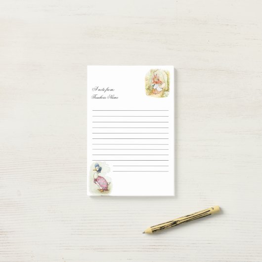 Post-it® Beatrix Potter, Jemima Puddle Duck Mme. Rabbit (Sur un bureau)