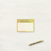 Post-it® Beau Art doré personnalisé (Sur un bureau)