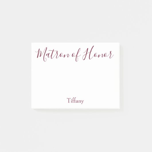 Post-it® Beau blanc et Bourgogne de dame de honneur (Devant)