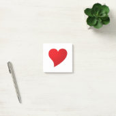 Post-it® Beau blanc rouge grand Coeur chic Saint Valentin (Bureau)
