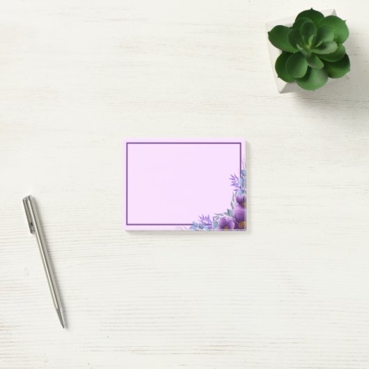 Post-it® Beau Bouquet de fleurs violettes Post-it Notes (Bureau)