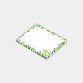 Post-it® Beau cadre de papillon jaune et feuille verte (Incliné)