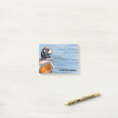 Post-it® Beau canard arlequin sur le rocher (Sur un bureau)