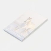 Post-it® Beau Cheval Blanc Galloping dans la neige (Incliné)