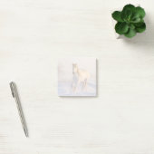 Post-it® Beau Cheval Blanc Galloping dans la neige (Bureau)