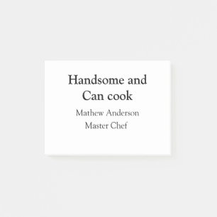Post-it® Beau et peut cuisiner ajouter le nom du maître che