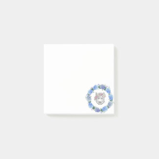 Post-it® Beau Floral Blue Hydrangea Wolf Post-It Notes