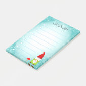 Post-it® Beau gnome sur note post-it bleu turquoise et blan (Incliné)