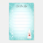 Post-it® Beau gnome sur note post-it bleu turquoise et blan (Devant)