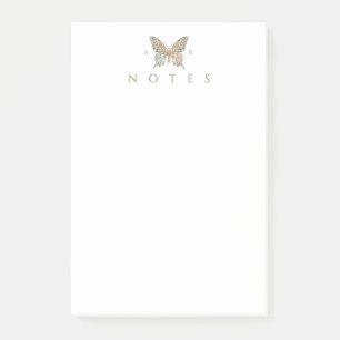 Post-it® Beau logo orné de papillon décoratif Noir