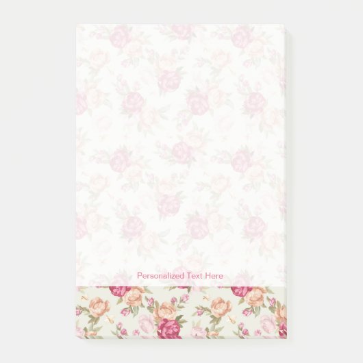 Post-it® Beau motif de pivoine couleur vert (Devant)