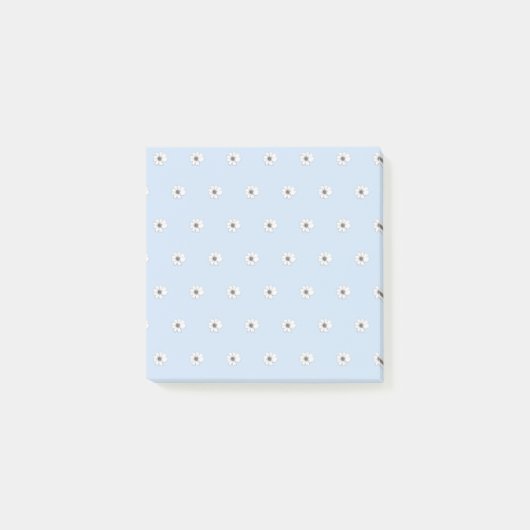 Post-it® Beau motif floral bleu clair (Devant)