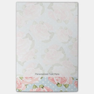 Post-it® Beau motif rose aux pois bleus