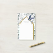 Post-it® Beau Oiseau Bleu Botanique Personnalisé (Sur un bureau)