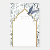 Post-it® Beau Oiseau Bleu Botanique Personnalisé (Devant)