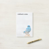 Post-it® Beau oiseau bleu de montagne (Sur un bureau)