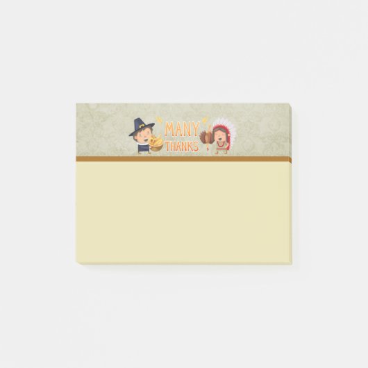 Post-it® Beaucoup Remercient Pilgrim Et Native Grateful Ens (Devant)