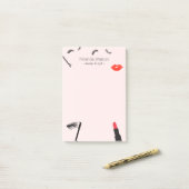 Post-it® Beauté Biz Eyelashes Lèvres Mascara Maquillage ros (Sur un bureau)
