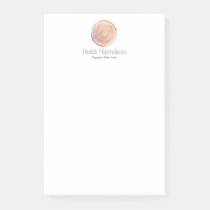 Post-it® Beauté élégante Mandala Logo Rose Gold Personnalis
