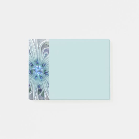 Post-it® Beauté florale Abstrait Moderne Fleur Pastel Bleu (Devant)