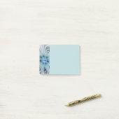 Post-it® Beauté florale Abstrait Moderne Fleur Pastel Bleu (Sur un bureau)