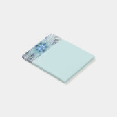 Post-it® Beauté florale Abstrait Moderne Fleur Pastel Bleu (Incliné)